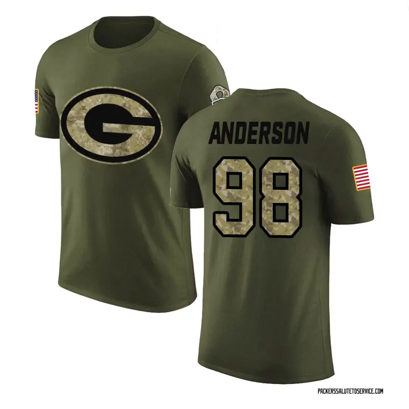 Men's Abdullah Anderson Green Bay Packers Legend Olive Salute to Service T-Shirt