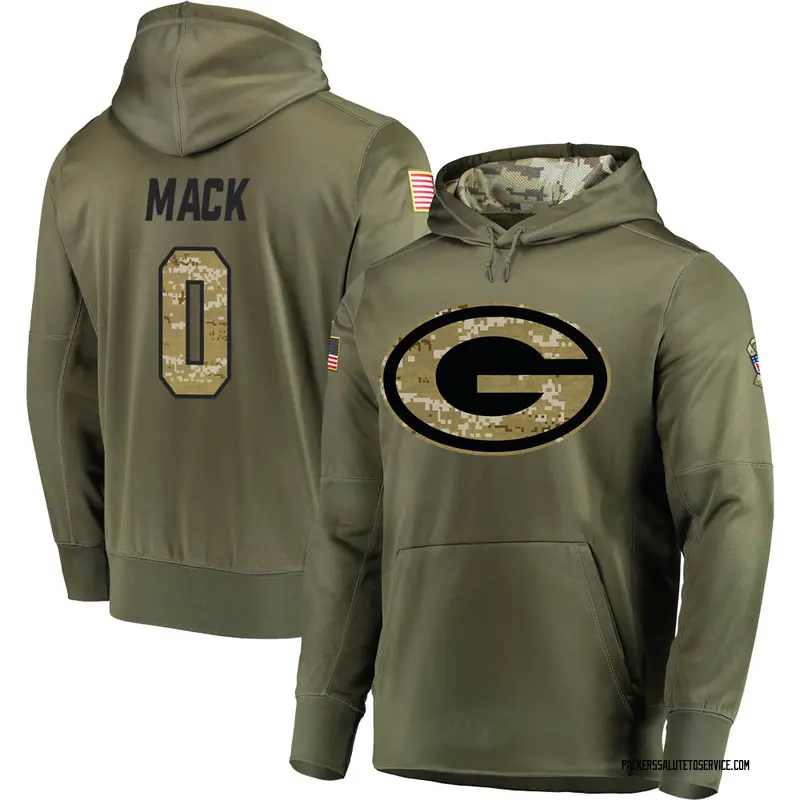 Men's Alize Mack Green Bay Packers Olive Salute to Service Pullover Hoodie