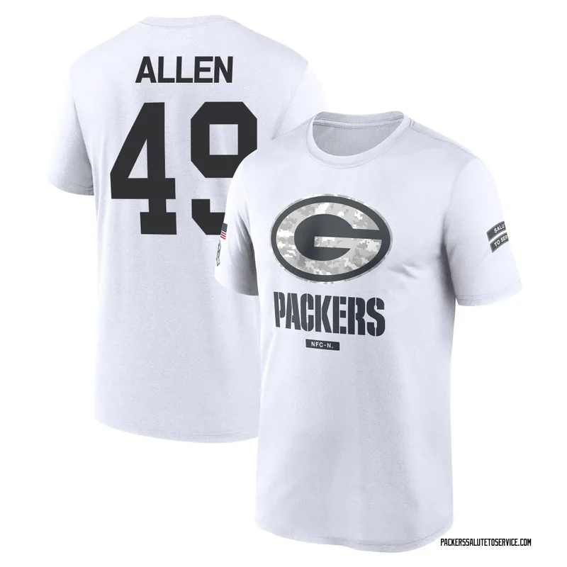 Men's Austin Allen Green Bay Packers Legend White 2024 Salute to Service Performance T-Shirt