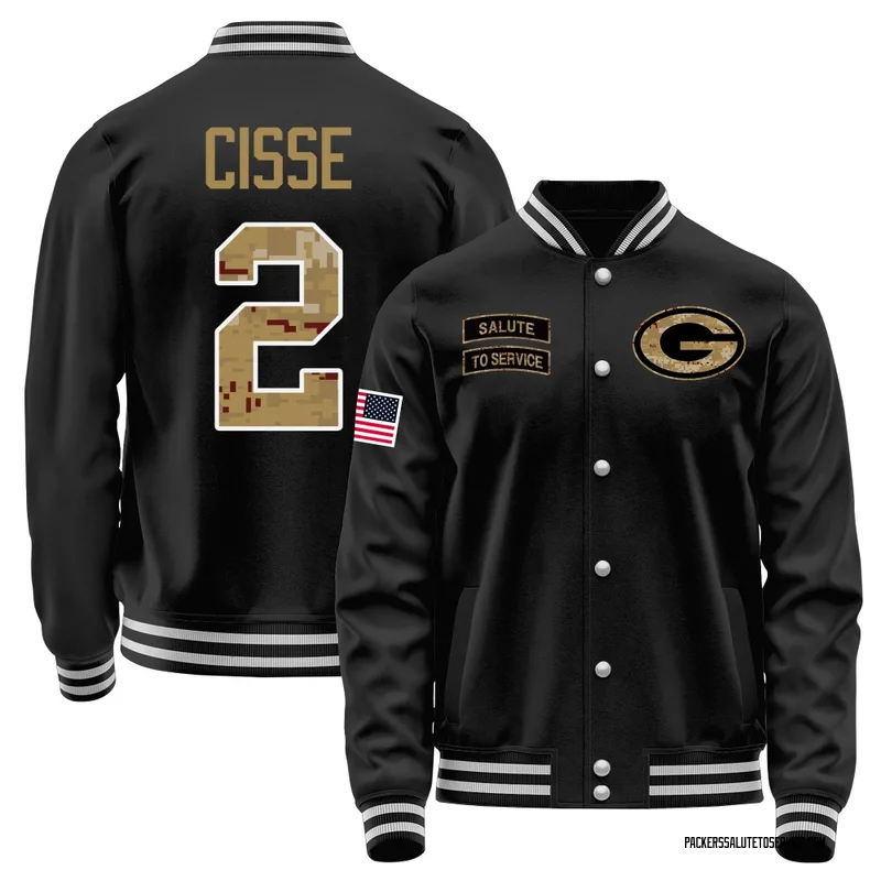 Men's Brandon Cisse Green Bay Packers Black Salute to Service Sideline Performance Jacket