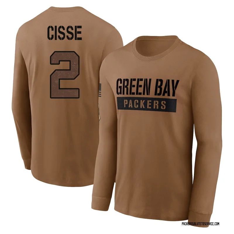 Men's Brandon Cisse Green Bay Packers Brown 2023 Salute To Service Long Sleeve T-Shirt
