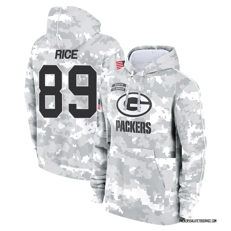 Men's Brenden Rice Green Bay Packers Camo Arctic 2024 Salute to Service Club Fleece Pullover Hoodie