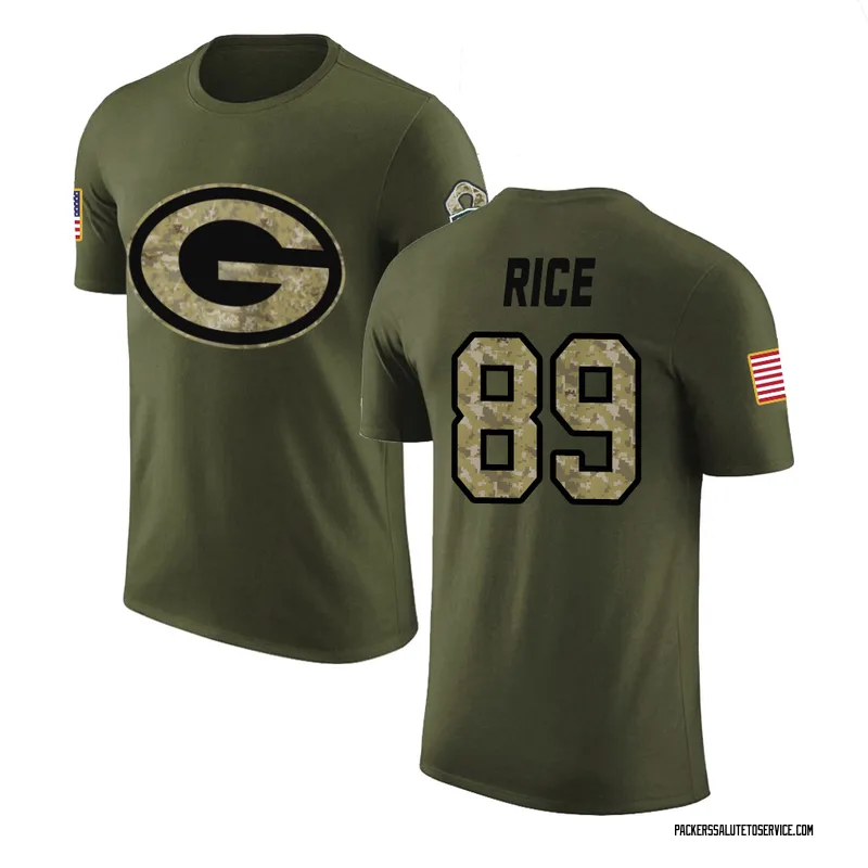 Men's Brenden Rice Green Bay Packers Legend Olive Salute to Service T-Shirt