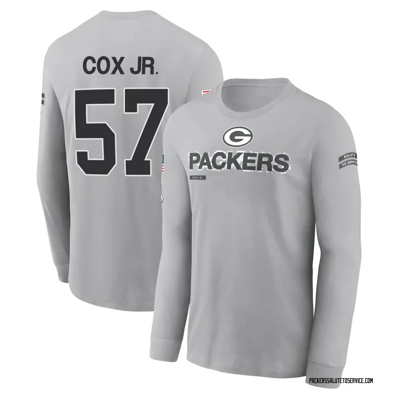 Men's Brenton Cox Jr. Green Bay Packers Gray 2024 Salute to Service Long Sleeve T-Shirt