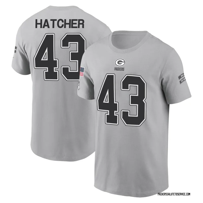 Men's Broughton Hatcher Green Bay Packers Gray 2024 Salute to Service Name & Number T-Shirt