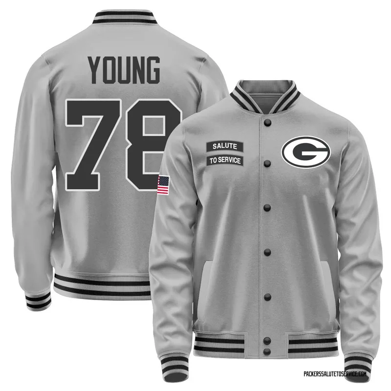 Men's Cameron Young Green Bay Packers Gray Salute to Service Performance Jacket