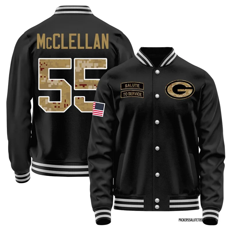 Men's Chris McClellan Green Bay Packers Black Salute to Service Sideline Performance Jacket
