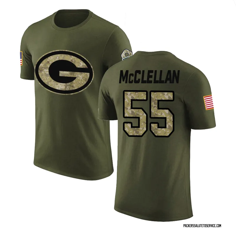 Men's Chris McClellan Green Bay Packers Legend Olive Salute to Service T-Shirt