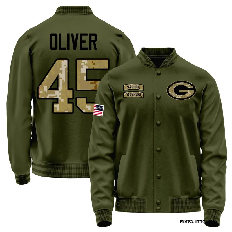 Men's Collin Oliver Green Bay Packers Olive Salute to Service Sideline Performance Jacket
