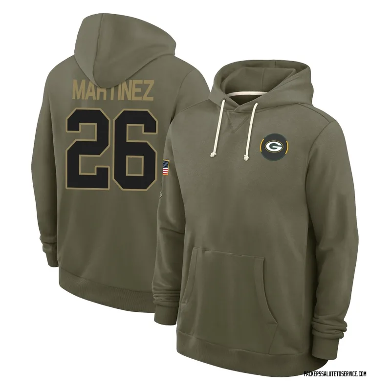Men's Damien Martinez Green Bay Packers Olive 2025 Salute to Service Hoodie