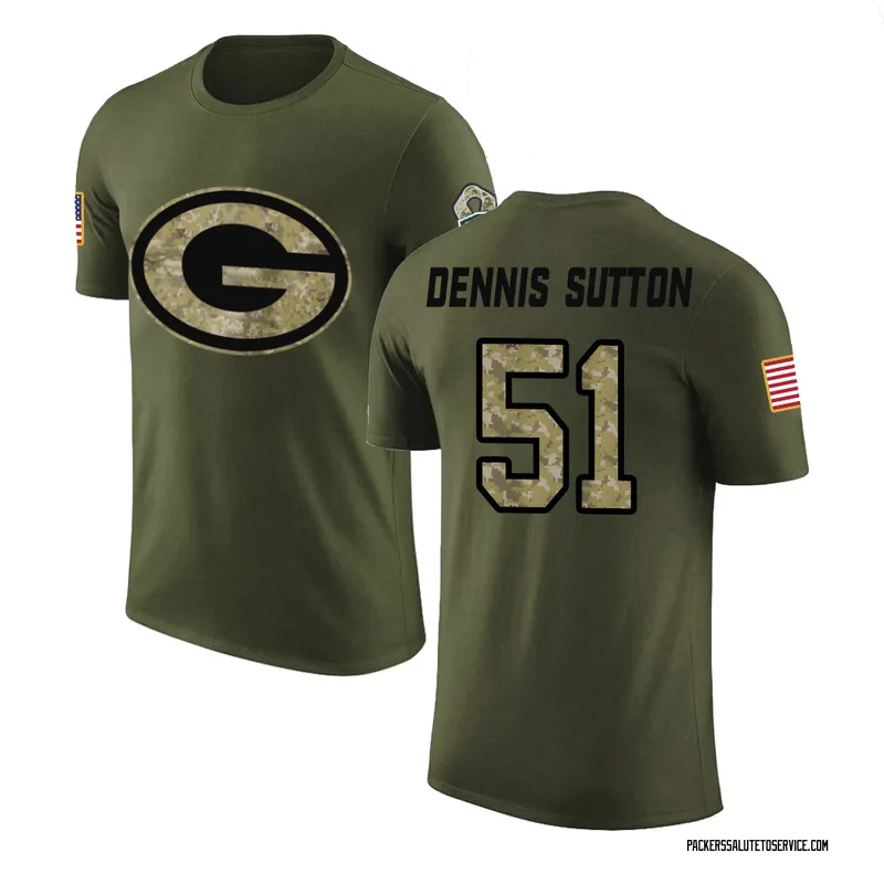 Men's Dani Dennis-Sutton Green Bay Packers Legend Olive Salute to Service T-Shirt