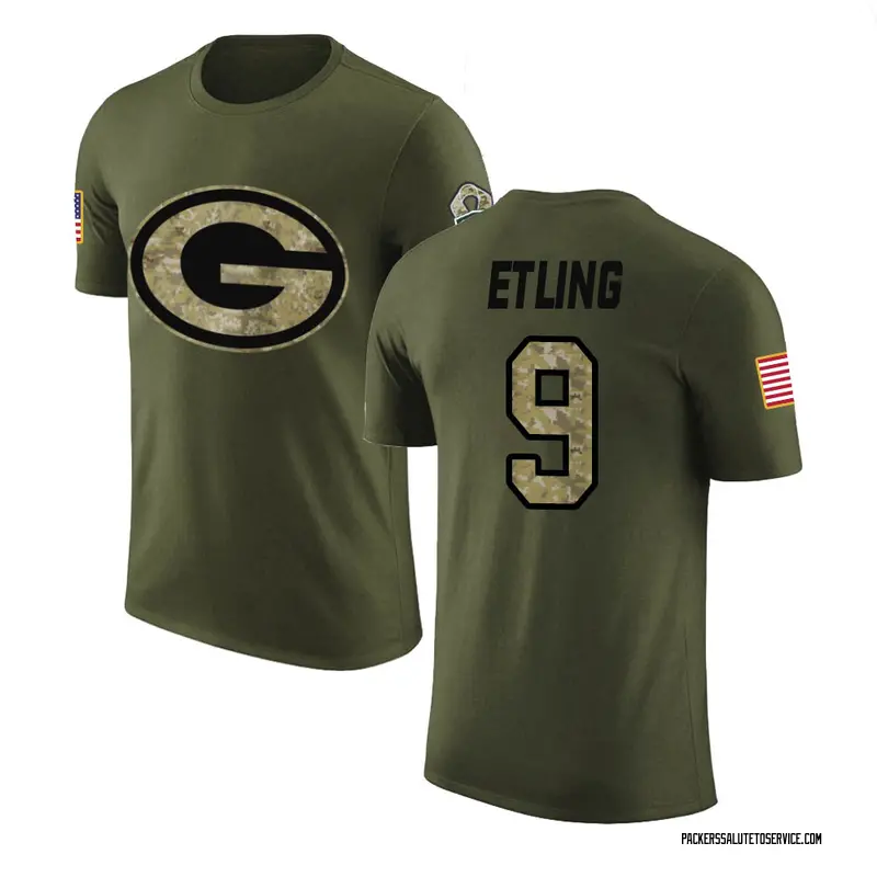 Men's Danny Etling Green Bay Packers Legend Olive Salute to Service T-Shirt