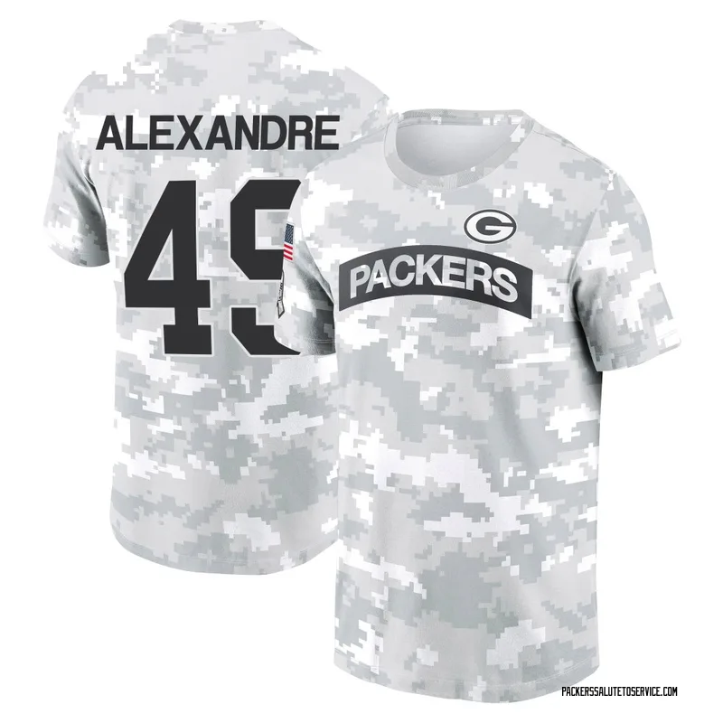 Men's Deslin Alexandre Green Bay Packers Camo Arctic 2024 Salute to Service Performance T-Shirt