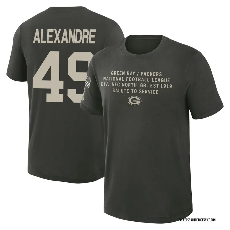 Men's Deslin Alexandre Green Bay Packers Green Forest/ 2025 Salute to Service Sideline Slub T-Shirt