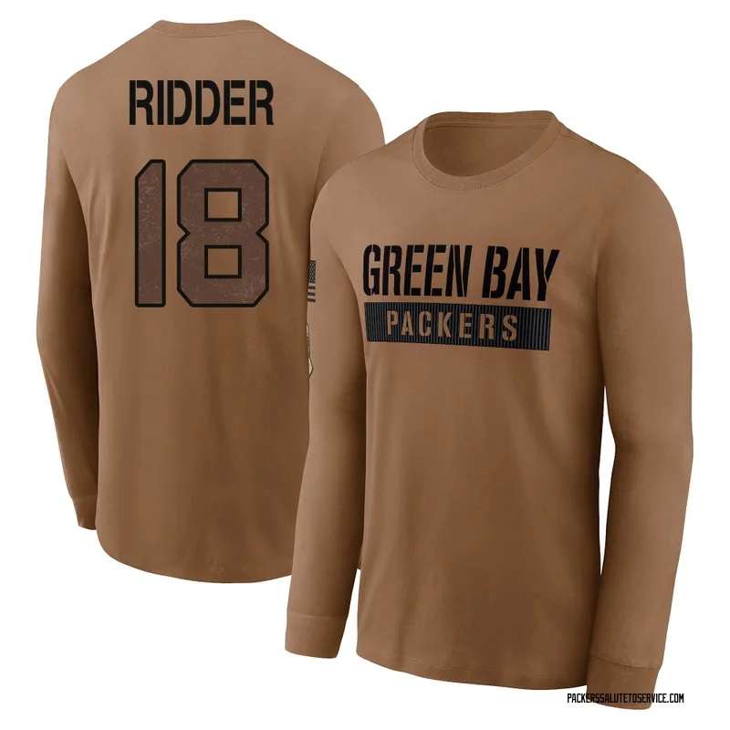 Men's Desmond Ridder Green Bay Packers Brown 2023 Salute To Service Long Sleeve T-Shirt