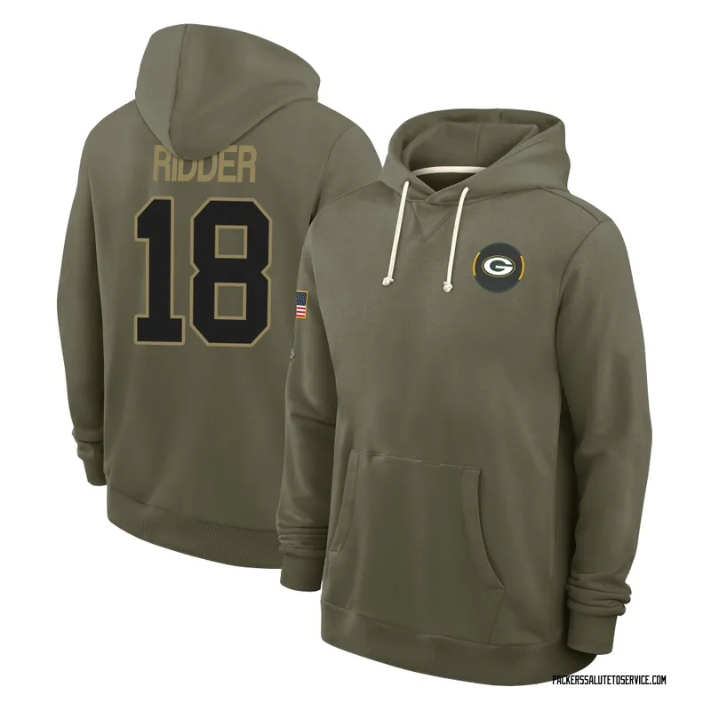 Men's Desmond Ridder Green Bay Packers Olive 2025 Salute to Service Hoodie