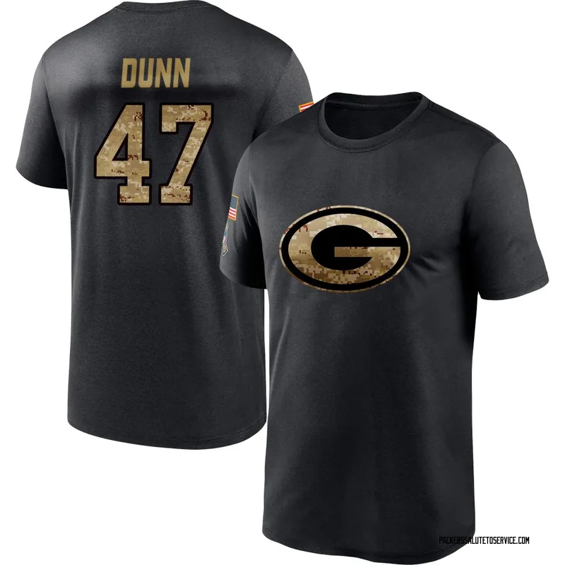 Men's Isaiah Dunn Green Bay Packers Black 2020 Salute To Service Performance T-Shirt
