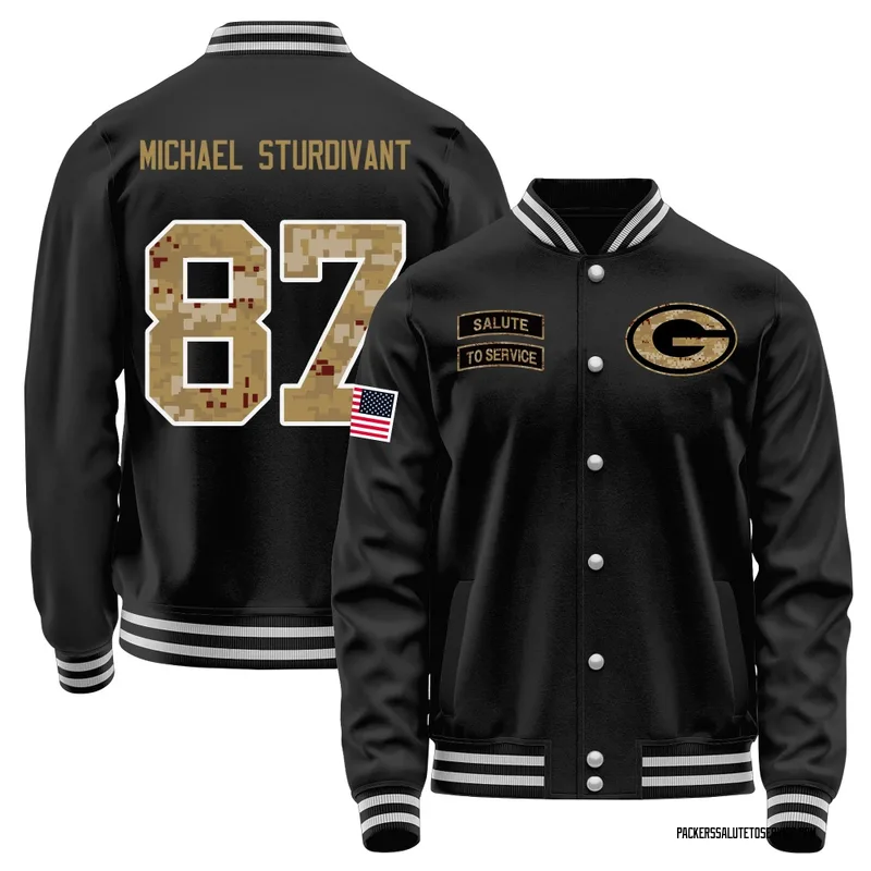 Men's J. Michael Sturdivant Green Bay Packers Black Salute to Service Sideline Performance Jacket
