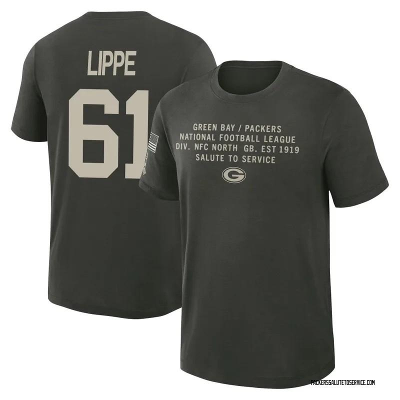 Men's J.J. Lippe Green Bay Packers Green Forest/ 2025 Salute to Service Sideline Slub T-Shirt