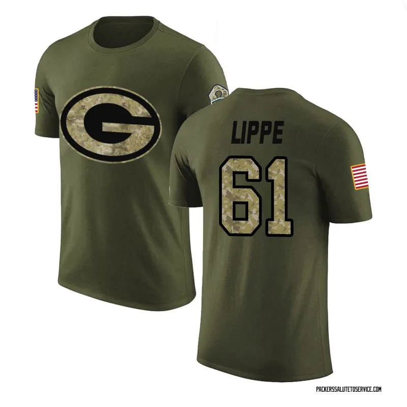 Men's J.J. Lippe Green Bay Packers Legend Olive Salute to Service T-Shirt