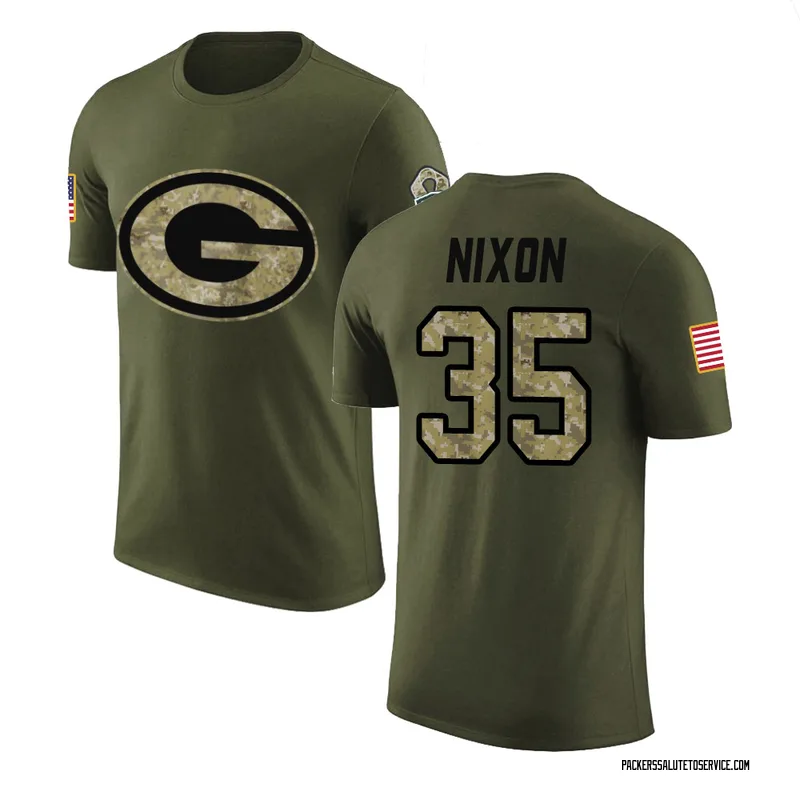 Men's Jaden Nixon Green Bay Packers Legend Olive Salute to Service T-Shirt
