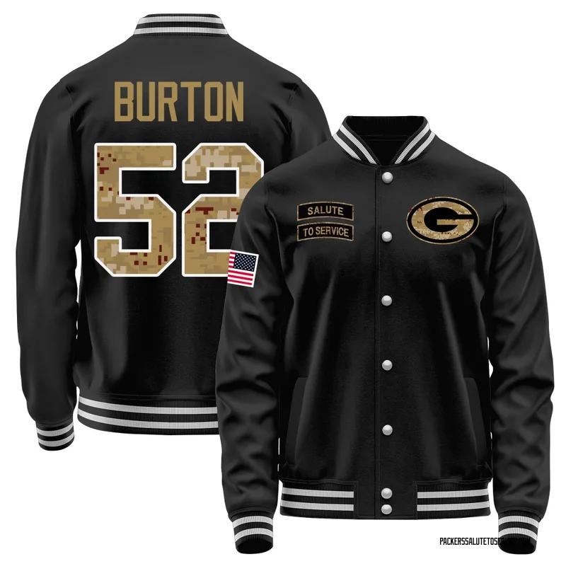 Men's Jager Burton Green Bay Packers Black Salute to Service Sideline Performance Jacket