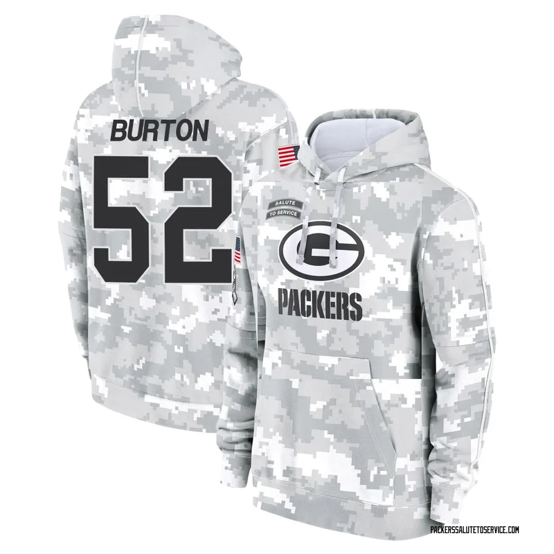 Men's Jager Burton Green Bay Packers Camo Arctic 2024 Salute to Service Club Fleece Pullover Hoodie