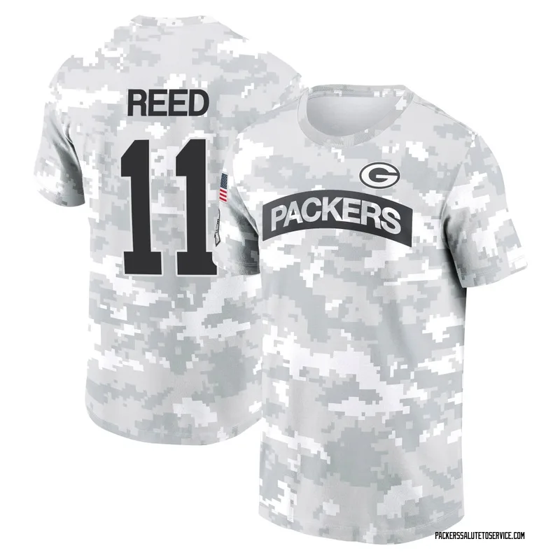 Men's Jayden Reed Green Bay Packers Camo Arctic 2024 Salute to Service Performance T-Shirt