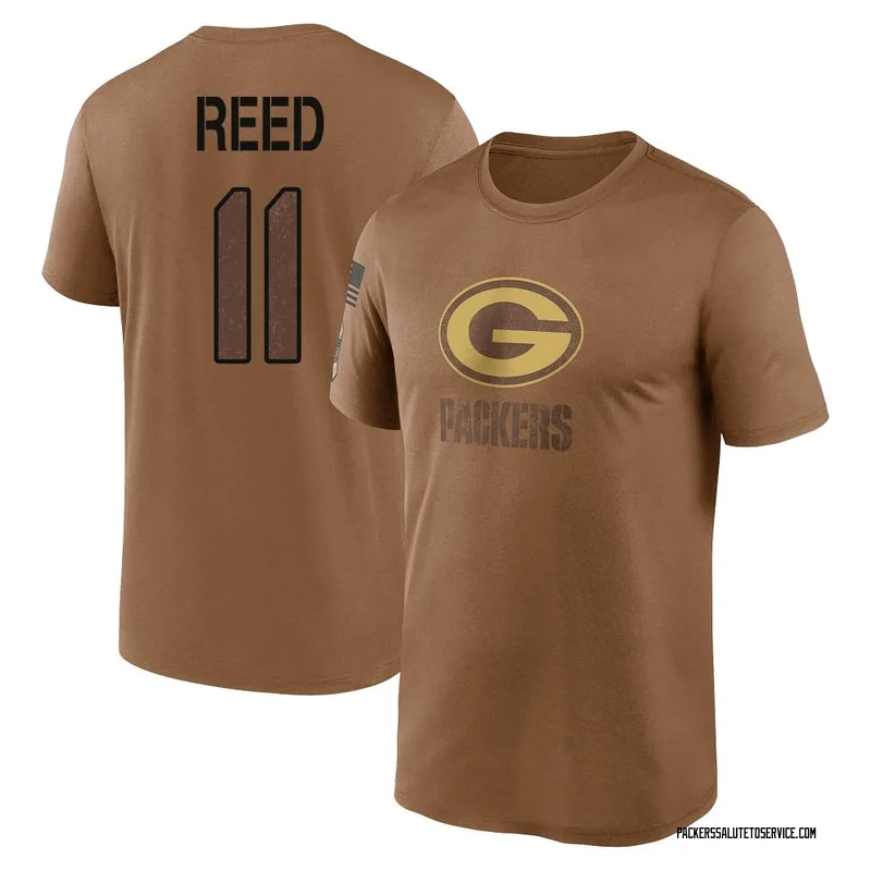 Men's Jayden Reed Green Bay Packers Legend Brown 2023 Salute To Service Performance T-Shirt