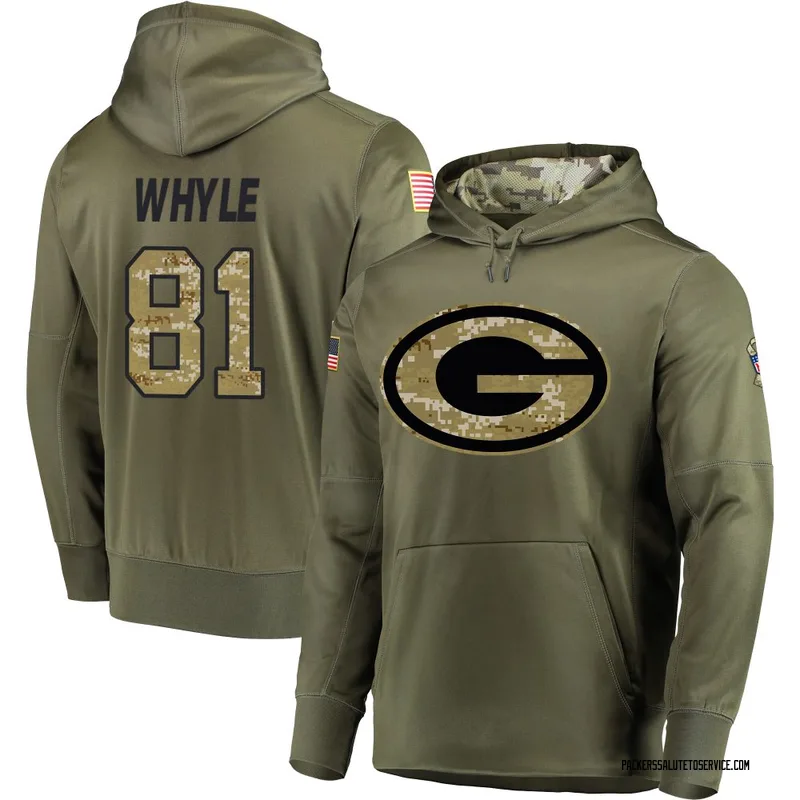 Men's Josh Whyle Green Bay Packers Olive Salute to Service Pullover Hoodie