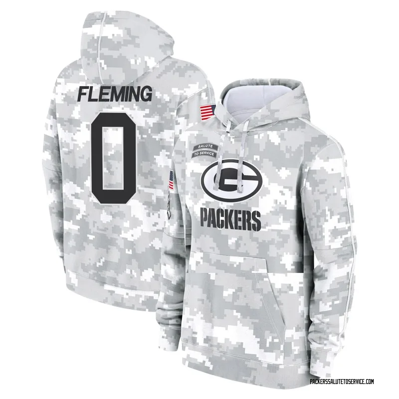 Men's Julian Fleming Green Bay Packers Camo Arctic 2024 Salute to Service Club Fleece Pullover Hoodie