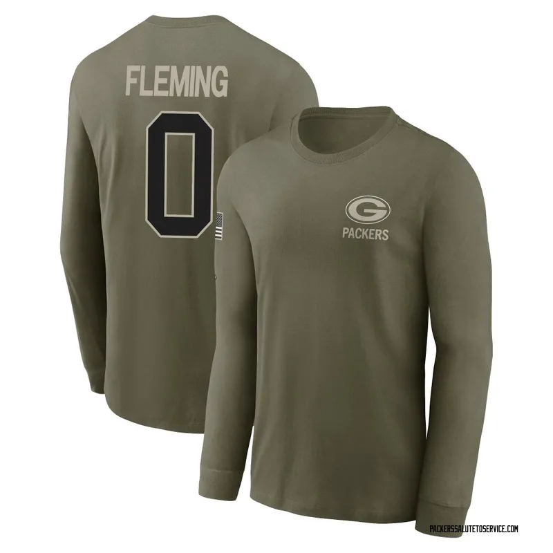 Men's Julian Fleming Green Bay Packers Olive 2025 Salute to Service Sideline Long Sleeve T-Shirt