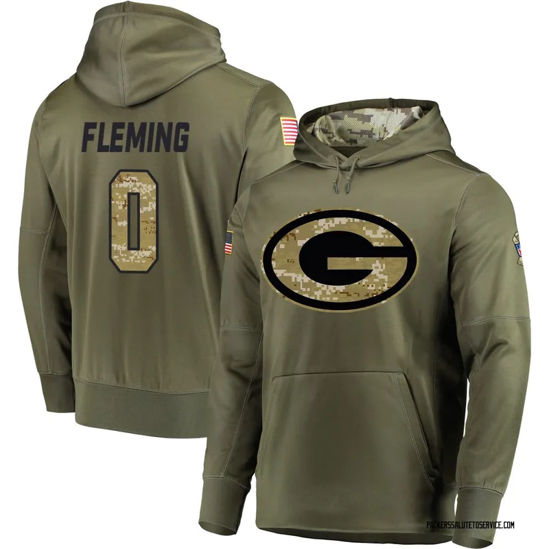 Men's Julian Fleming Green Bay Packers Olive Salute to Service Pullover Hoodie