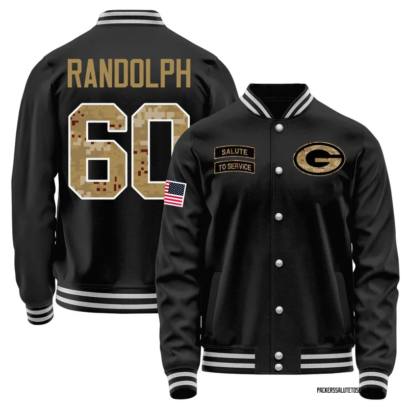 Men's Keith Randolph Green Bay Packers Black Salute to Service Sideline Performance Jacket