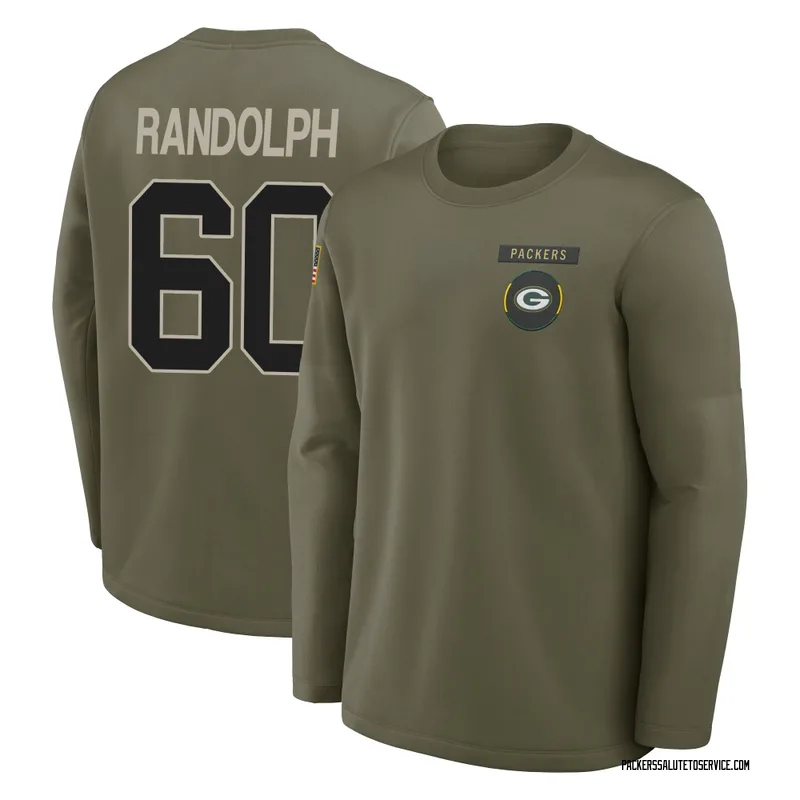 Men's Keith Randolph Green Bay Packers Olive 2025 Salute to Service Sideline Coaches Long Sleeve T-Shirt