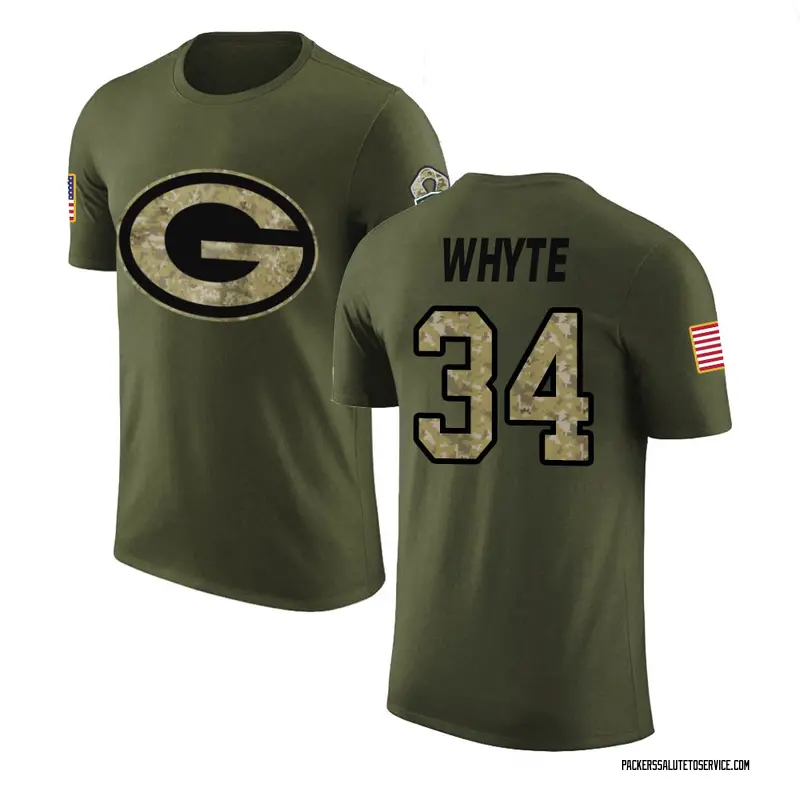 Men's Kerrith Whyte Green Bay Packers Legend Olive Salute to Service T-Shirt