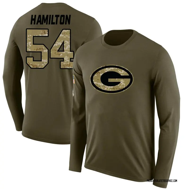 Men's LaDarius Hamilton Green Bay Packers Legend Olive Salute to Service Sideline Long Sleeve T-Shirt