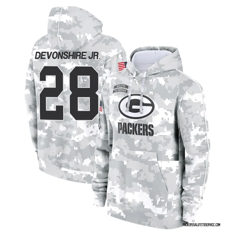 Men's MJ Devonshire Jr. Green Bay Packers Camo Arctic 2024 Salute to Service Club Fleece Pullover Hoodie