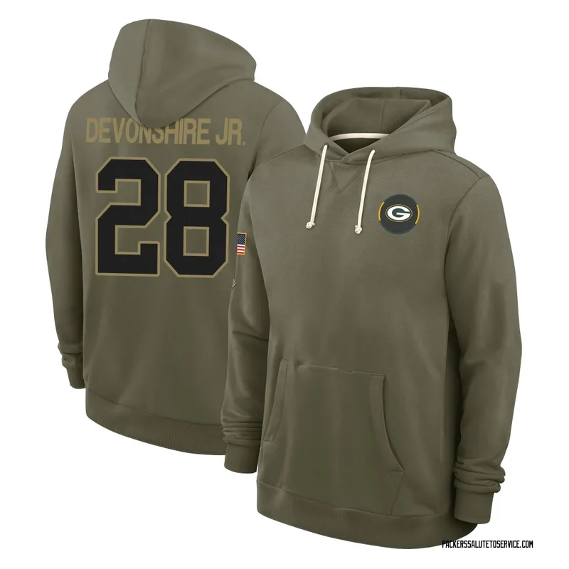 Men's MJ Devonshire Jr. Green Bay Packers Olive 2025 Salute to Service Hoodie
