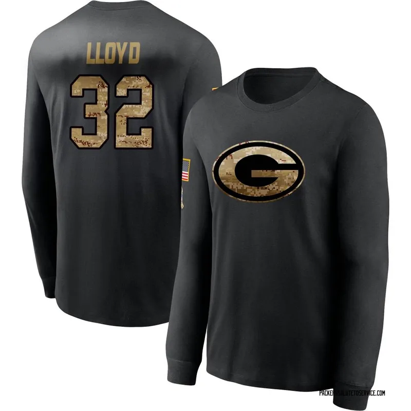 Men's MarShawn Lloyd Green Bay Packers Black 2020 Salute To Service Sideline Performance Long Sleeve T-Shirt