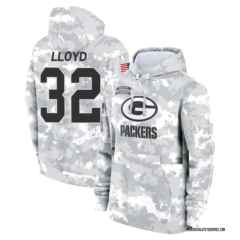 Men's MarShawn Lloyd Green Bay Packers Camo Arctic 2024 Salute to Service Club Fleece Pullover Hoodie