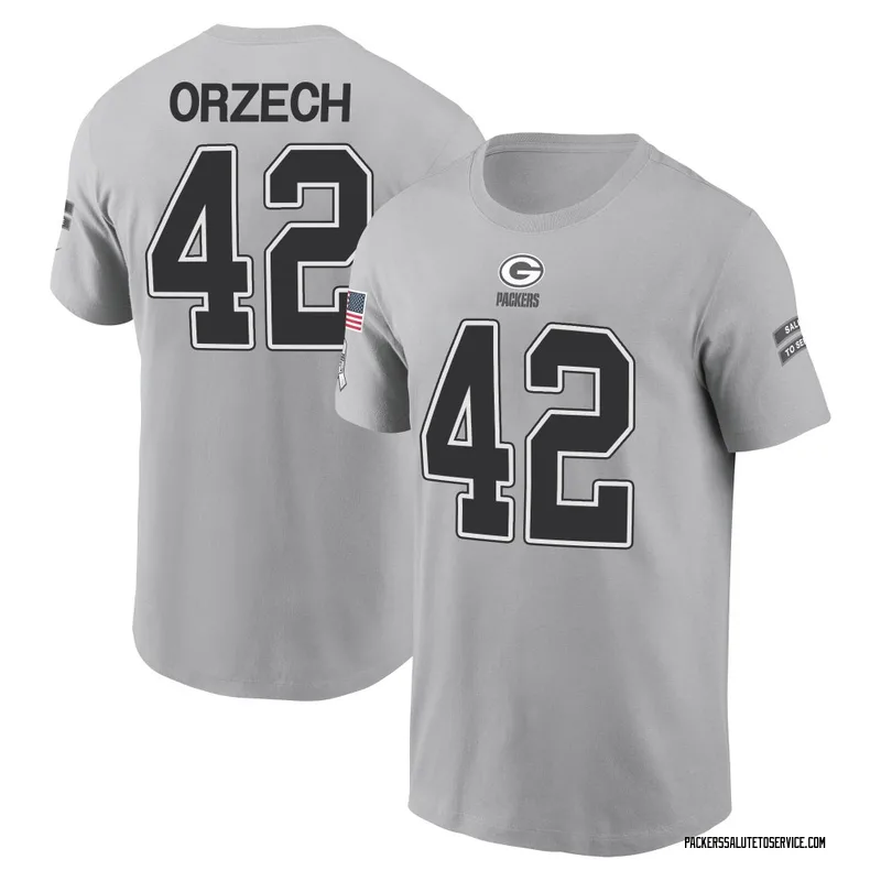 Men's Matt Orzech Green Bay Packers Gray 2024 Salute to Service Name & Number T-Shirt