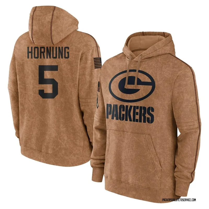 Men's Paul Hornung Green Bay Packers Brown 2023 Salute To Service Club Pullover Hoodie
