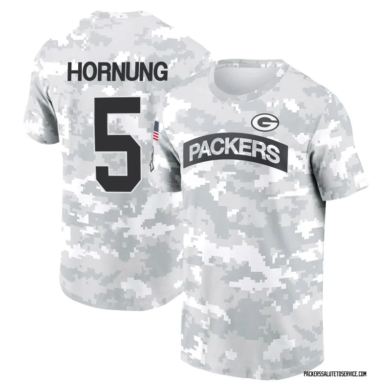 Men's Paul Hornung Green Bay Packers Camo Arctic 2024 Salute to Service Performance T-Shirt