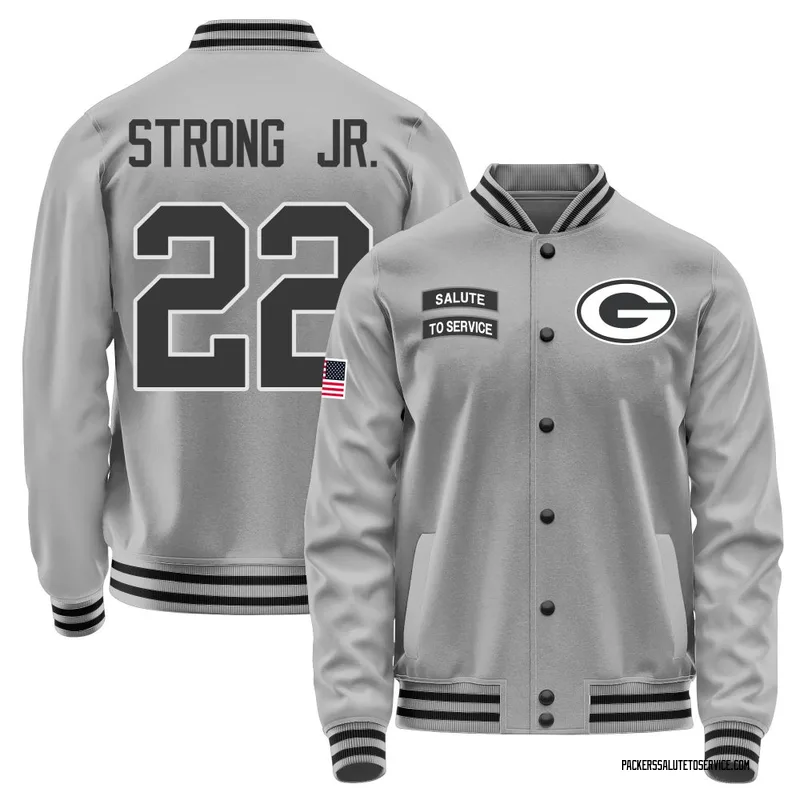Men's Pierre Strong Jr. Green Bay Packers Gray Salute to Service Performance Jacket