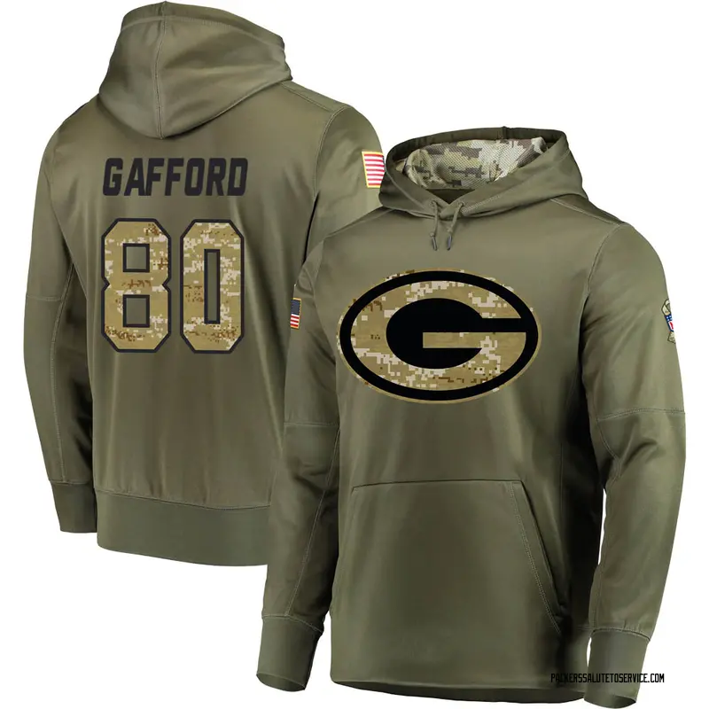 Men's Rico Gafford Green Bay Packers Olive Salute to Service Pullover Hoodie