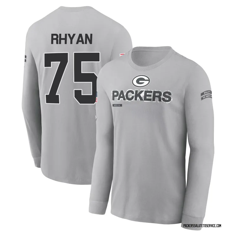 Men's Sean Rhyan Green Bay Packers Gray 2024 Salute to Service Long Sleeve T-Shirt