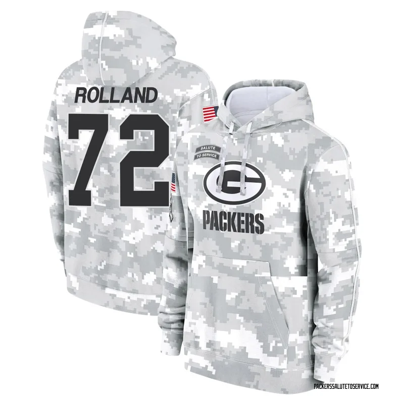 Men's Spencer Rolland Green Bay Packers Camo Arctic 2024 Salute to Service Club Fleece Pullover Hoodie