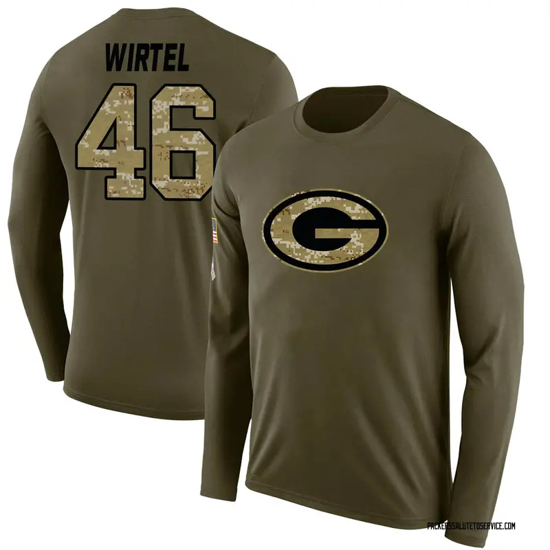 Men's Steven Wirtel Green Bay Packers Legend Olive Salute to Service Sideline Long Sleeve T-Shirt