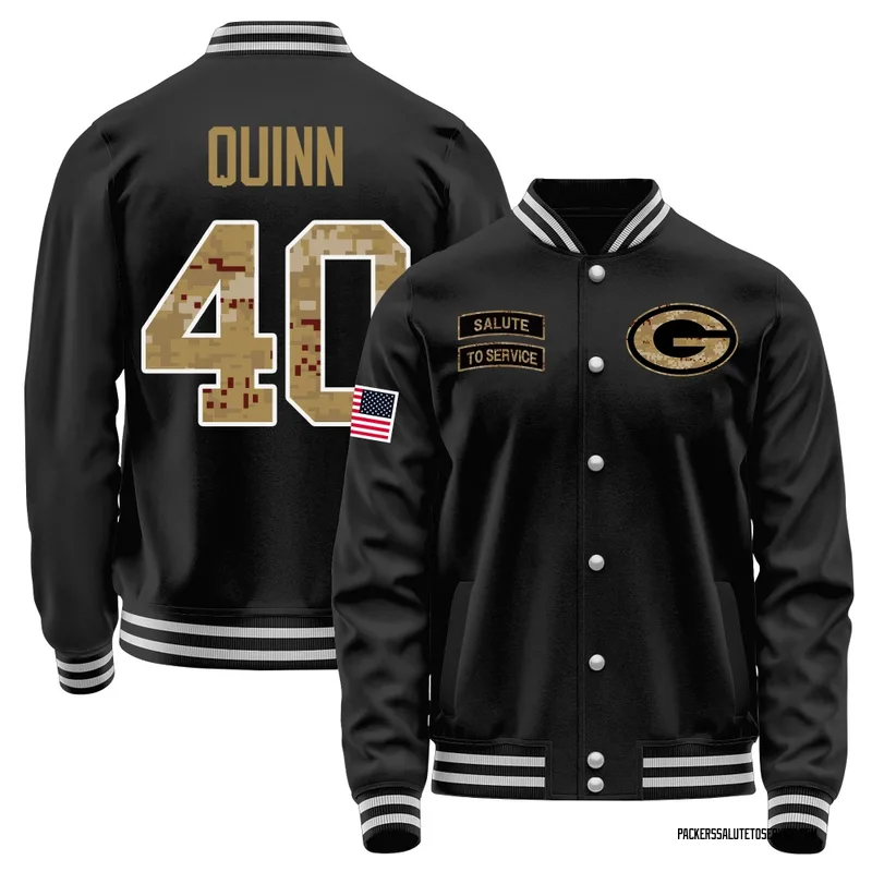 Men's TJ Quinn Green Bay Packers Black Salute to Service Sideline Performance Jacket